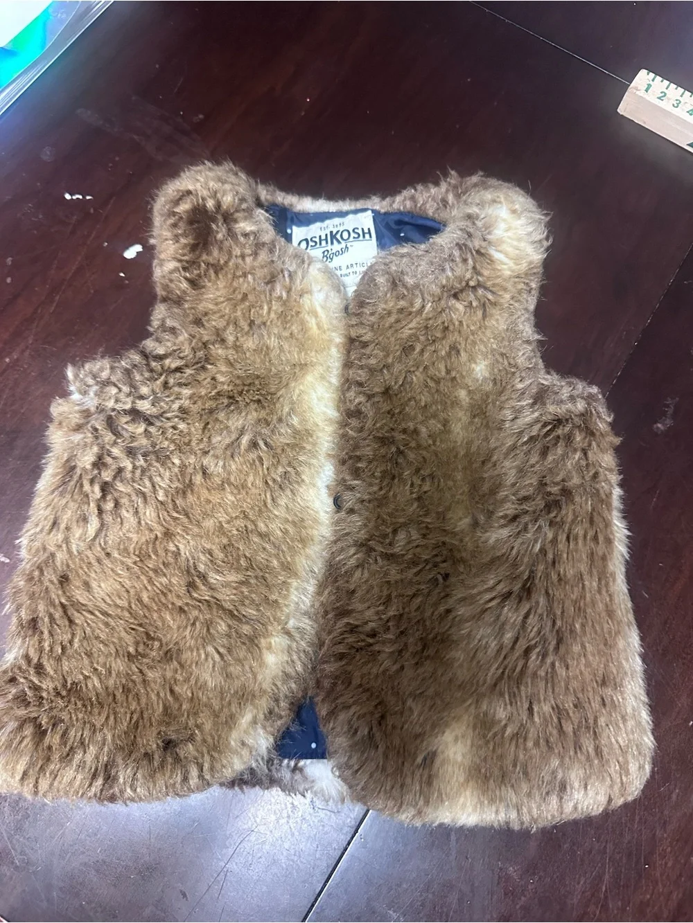OshKosh B'gosh Brown Faux Fur Kids Vest - Plush Layering
